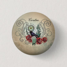 Rosas de colheita elegantes com corvo