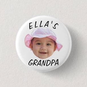 Bóton Redondo 2.54cm Rosto de Bebê Personalizado Foto Texto Vô