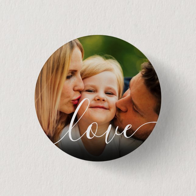 Bóton Redondo 2.54cm Roteiro de Foto Personalizada Amor (Frente)