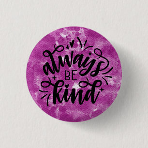 Bóton Redondo 2.54cm Roxo Aquarela/Sempre Seja Gentil