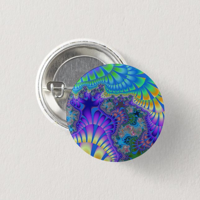 Bóton Redondo 2.54cm Roxo e Melão Azul (Frente & Verso)