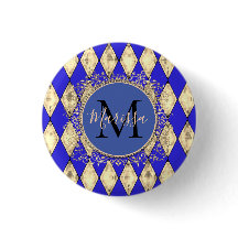 Royal Blue e Dourado Glam Monograma
