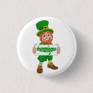 Bóton Redondo 2.54cm Rua de Shenanigans, Rua de Leprechaun no dia de Pa