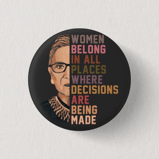 Bóton Redondo 2.54cm Ruth Bader Ginsburg RBG (Frente)