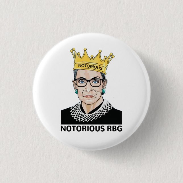 Bóton Redondo 2.54cm Ruth Bader Ginsburg - RBG notória (Frente)