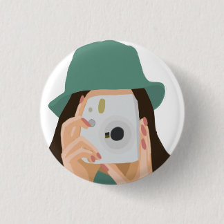 Bóton Redondo 2.54cm Saco de Tota da Rapariga Fotográfica - Illustrado