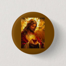 Bóton Redondo 2.54cm Sagrado Coração de Jesus