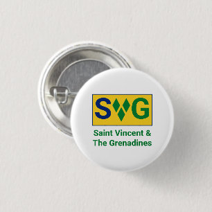 Bóton Redondo 2.54cm Saint Vincent and the Grenadines Flag Vincy