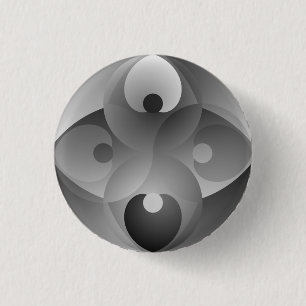 Bóton Redondo 2.54cm Saldo B/W de Kenneth Yoncich