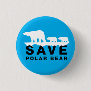Bóton Redondo 2.54cm Salvar Urso Polar