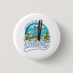 Bóton Redondo 2.54cm Salzburgo áustria para esquiar logo.
