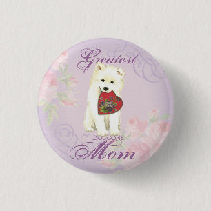 Bóton Redondo 2.54cm Samoyed Heart Mãe