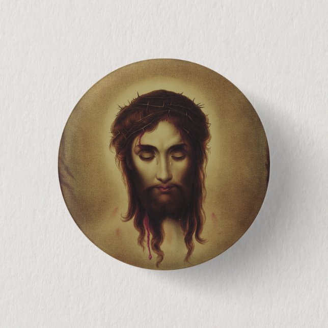 Bóton Redondo 2.54cm Santa Face de Jesus Cristo (Frente)