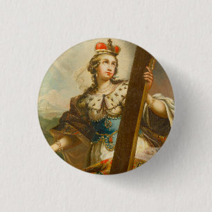 Bóton Redondo 2.54cm Santa Helena com a Vera Cruz Arte Sacra