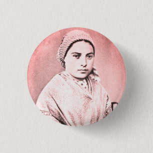 Bóton Redondo 2.54cm Santo Bernadette Soubirous quando criança