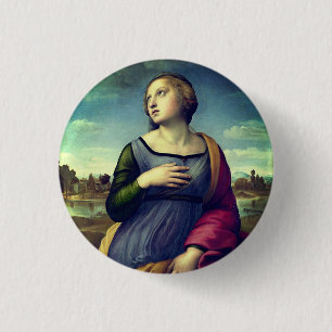 Bóton Redondo 2.54cm Santo Catherine de Alexandria, por Raphael