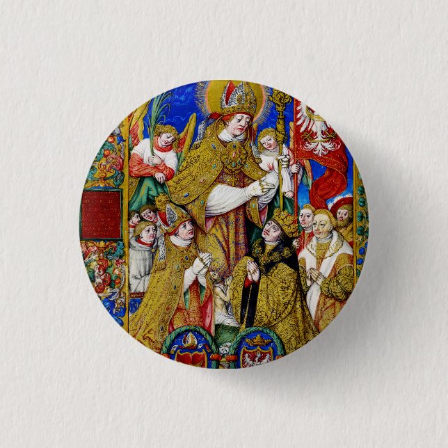 Bóton Redondo 2.54cm Santo Estanislau Bispo e Mártir Arte Fina (Frente)
