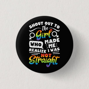 Bóton Redondo 2.54cm Saudação à Garota Orgulho Lésbico LGBT Camiseta G