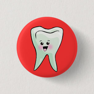 Bóton Redondo 2.54cm Saúde dental do dentista engraçado