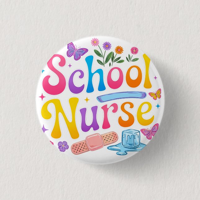 Bóton Redondo 2.54cm School Nurse Button (Frente)