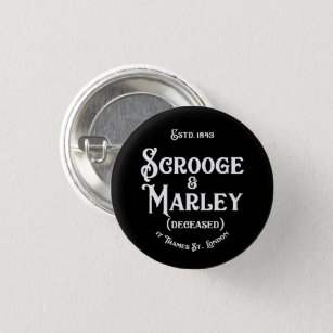 Bóton Redondo 2.54cm Scrooge & Pin do feriado de Marley - Stuffer da