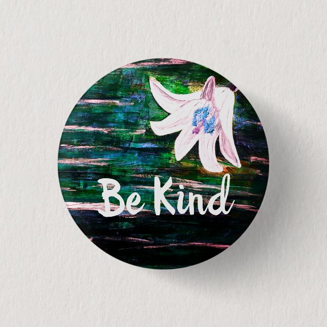 Bóton Redondo 2.54cm Seja Bonito Botão Flor (Frente)