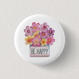 Bóton Redondo 2.54cm Seja feliz