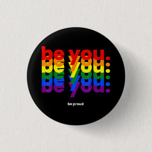 Bóton Redondo 2.54cm Seja Você Seja Orgulhoso LGBTQ Orgulho Arco-íris L