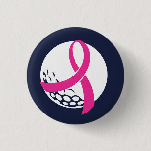 Bóton Redondo 2.54cm Sensibilização do Cancer de Fita Rosa de Golfe