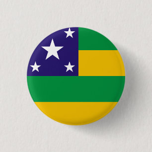 Bóton Redondo 2.54cm Sergipe, botão brasileiro da bandeira do estado