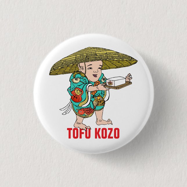 Bóton Redondo 2.54cm Série Yokai: Tofu Kozo (Frente)