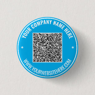 Bóton Redondo 2.54cm Seu Modelo de Botões Promocionais de QR Code e Tex