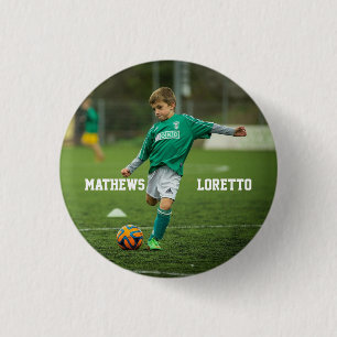 Bóton Redondo 2.54cm Seu nome e foto favoritos do jogador de futebol