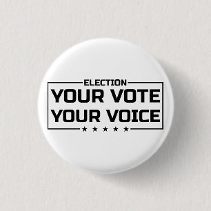 Bóton Redondo 2.54cm Seu voto é preto