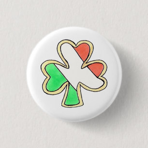 Bóton Redondo 2.54cm Shamrock Clover Cookie, Dia de São Patrício irland