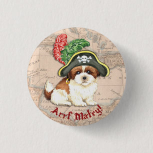 Bóton Redondo 2.54cm Shih Tzu Pirate