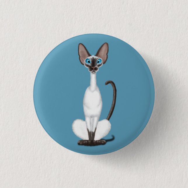 Bóton Redondo 2.54cm Siamese Cat (Frente)
