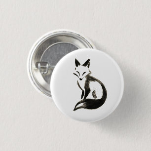 Bóton Redondo 2.54cm Silent Fox – Design Minimalista com Pincel de Tint
