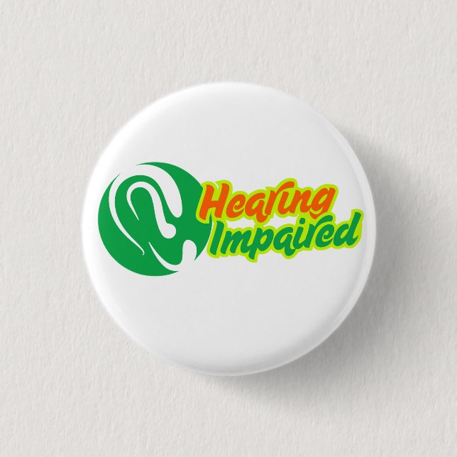 Bóton Redondo 2.54cm Símbolo auditivo corrompido - Elegante Design (Frente)