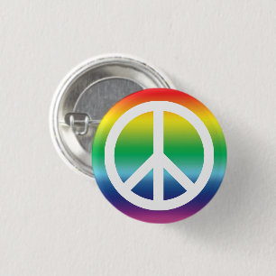 Bóton Redondo 2.54cm Símbolo de paz gay arco-íris lgbtq