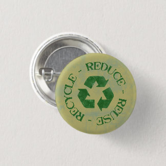 Bóton Redondo 2.54cm Símbolo de Reciclagem em relevo