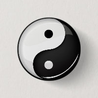 Símbolo redondo lustroso de Yin Yang