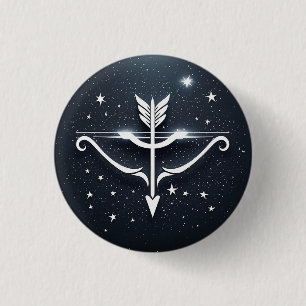 Bóton Redondo 2.54cm Símbolo Zodiacal de Sagitário Místico