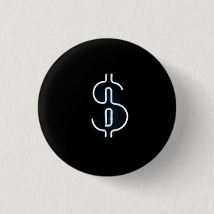Bóton Redondo 2.54cm Sinal de dólar neon