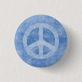Bóton Redondo 2.54cm Sinal de paz azul desvanecido