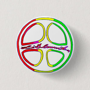Bóton Redondo 2.54cm Sinal de paz de Rasta