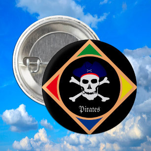 Bóton Redondo 2.54cm Sinalizador Capitão & Pirates - Ilha do Tesouro/pa