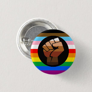 Bóton Redondo 2.54cm Sinalizador de Orgulho POC de Progresso LGBTQ+