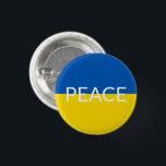 Bóton Redondo 2.54cm Sinalizador de texto personalizado amarelo azul-az<br><div class="desc">Botão de afixação do sinalizador de texto personalizado amarelo azul de paz na Ucrânia</div>