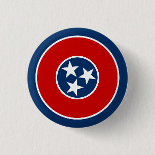 Bóton Redondo 2.54cm Sinalizador do Estado do Tennessee
